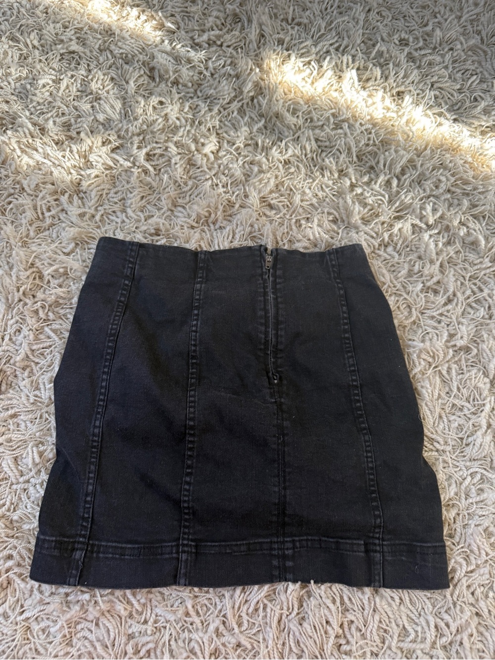 Jolt Black High-Waist Denim Mini Skirt